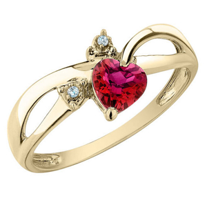 Picture of Gemstone Red Heart Ring - Grouped